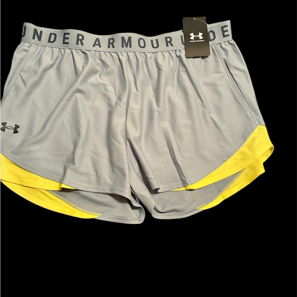 Under Armour Women's Athletic Shorts in Gray and Yellow